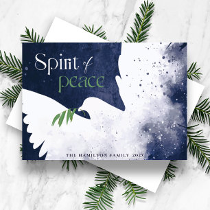 Dove Spirit of Peace Tarjeta de vacaciones azul