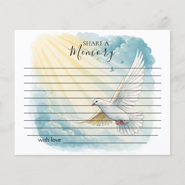 Dove Sunlight Compartir tarjeta funeral de memoria (Anverso)