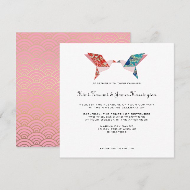 Doves de origami | Invitación a la boda
