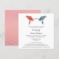 Doves de origami | Invitación a la ducha de novia