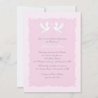 Doves invitación religiosa rosada