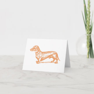 Doxie clásico - Tarjeta en blanco Naranja