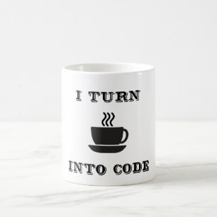 Doy vuelta al café en código en la taza de café