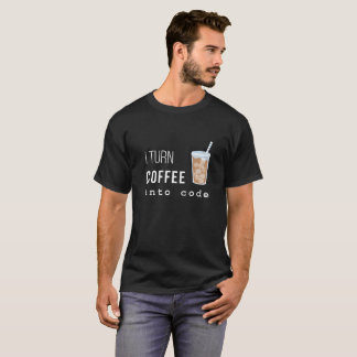 Doy vuelta al café en la camiseta del código