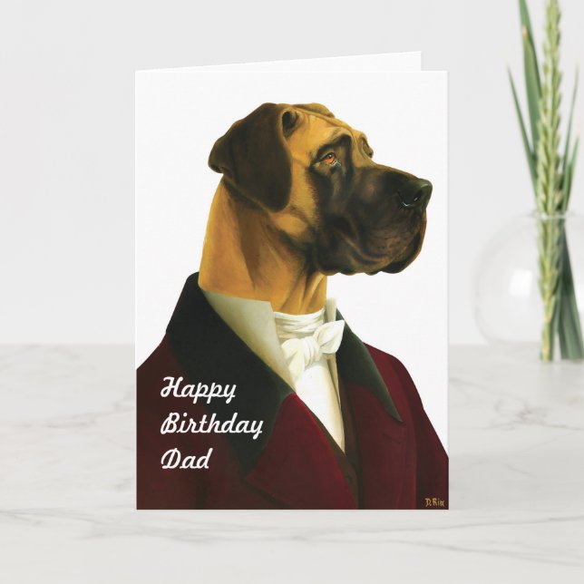 DR032 great dane, tarjeta de HappyBirthdayDad (Anverso)
