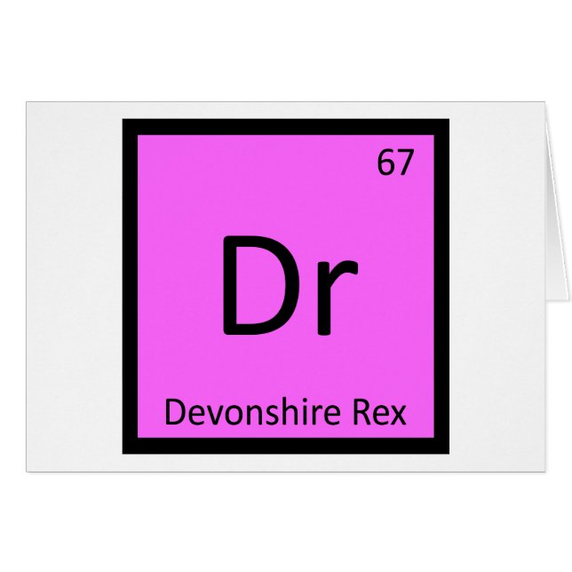 Dr - Devonshire Rex Gato Símbolo Elemento Químico (Anverso (Horizontal))