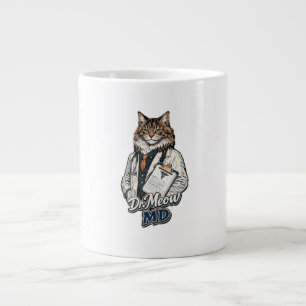 Dr. Meow MD - Taza de café gigante del divertido d