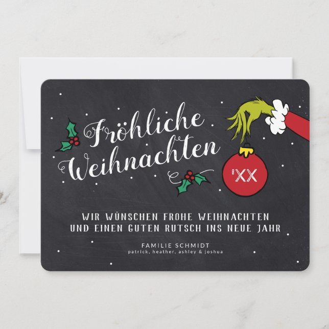 Dr. Seuss | Grinch - Feliz Navidad Foto (Anverso)