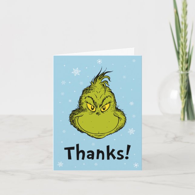 Dr. Seuss | Grinch Tarjeta de agradecimiento de cu (Anverso)