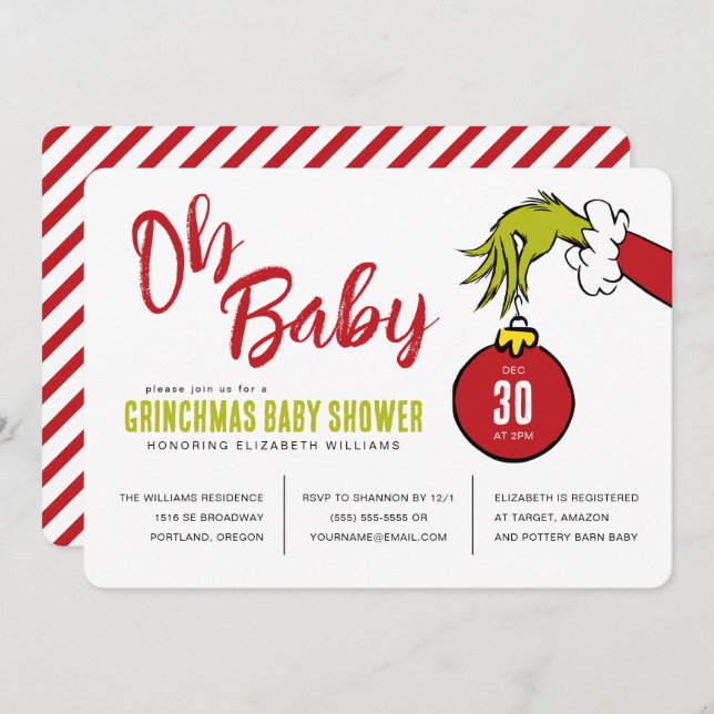Dr. Seuss | Oh Baby Grinch Baby Shower (Anverso / Reverso)