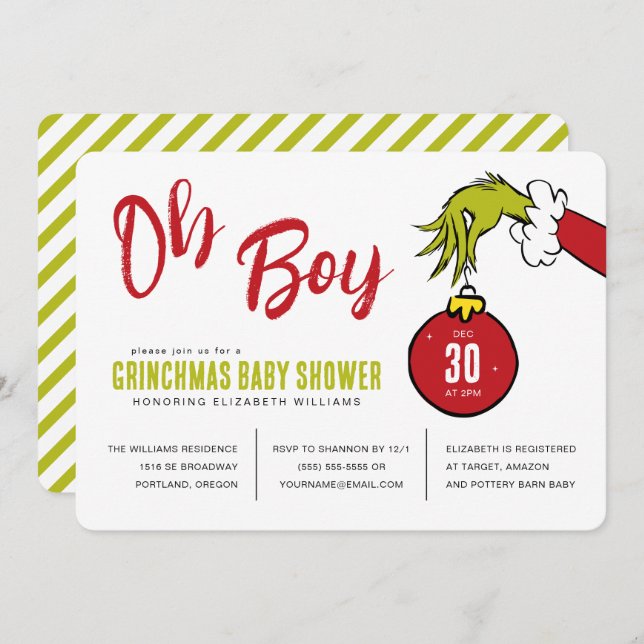Dr. Seuss | Oh Boy Grinch Baby Shower (Anverso / Reverso)
