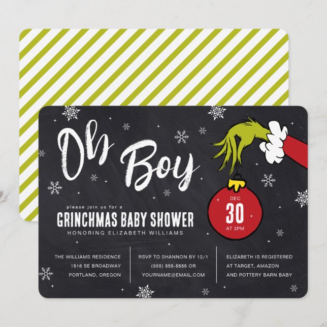 Dr. Seuss | Oh Boy Grinch Baby Shower (Anverso / Reverso)