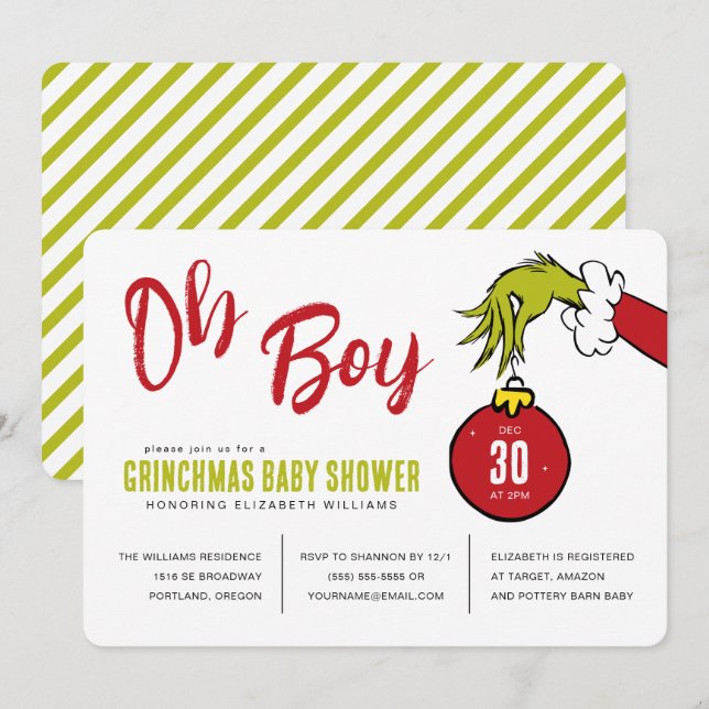 Dr. Seuss | Oh Niño Grinch Baby Shower (Anverso / Reverso)