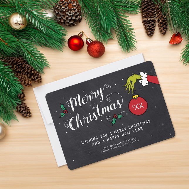 Dr. Seuss | The Grinch - Merry Christmas Photo (Card on table)