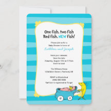 Dr. Seuss | Un pez - Invitación para baby shower d