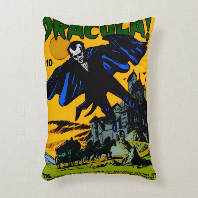 ¡DRÁCULA! Almohada de cómic de terror (Frente (Vertical))