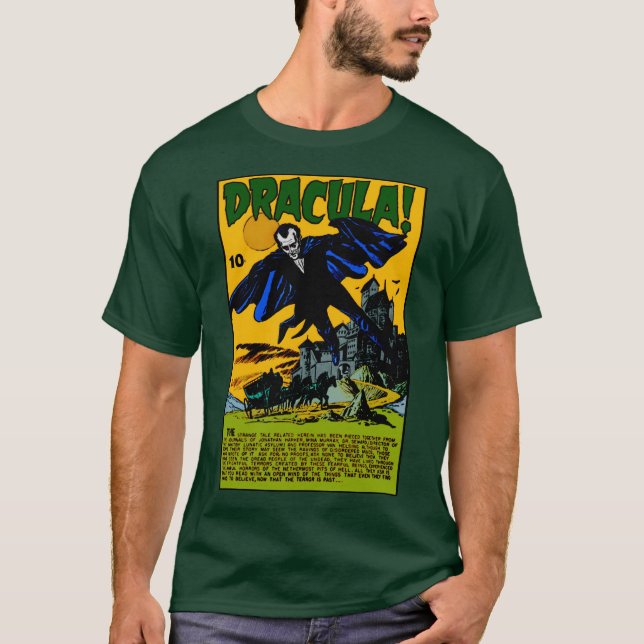 ¡DRÁCULA! Camiseta de cómic de terror  (Anverso)