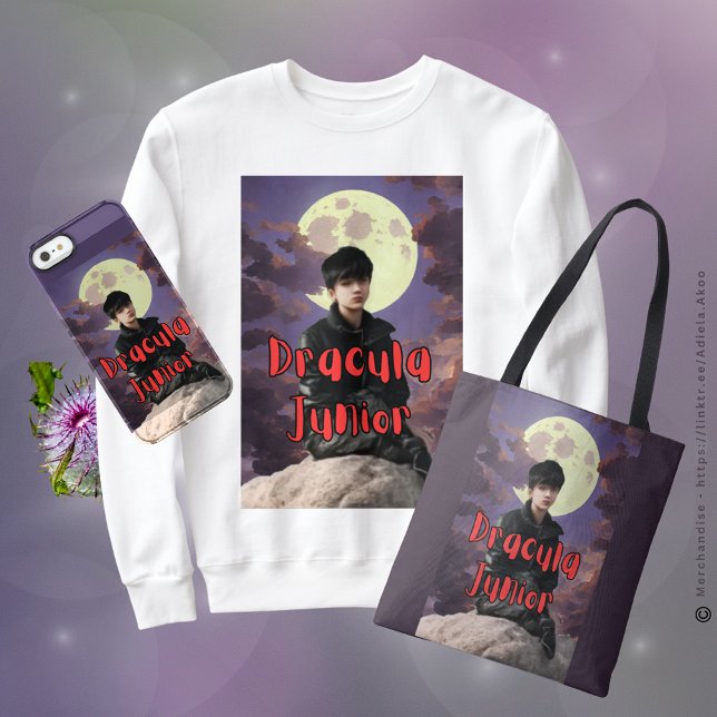 Drácula sudadera júnior del poeta Adiela Akoo (DJ Sweatshirt, Tote & Phone Cover designed by Poet Adiela Akoo. Browse my store for more gr8t finds!)
