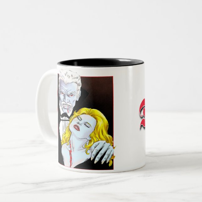 Dracula V1 diseño taza de café (Anverso izquierdo)