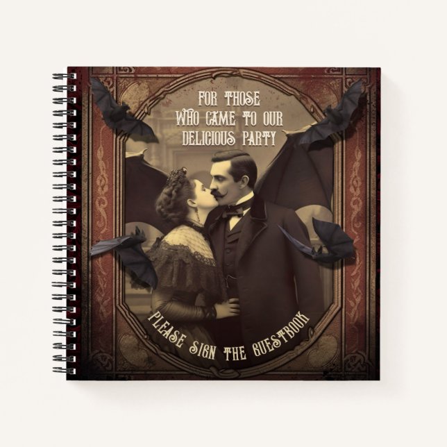 Drácula y libro de invitados de Halloween para muj (Anverso)