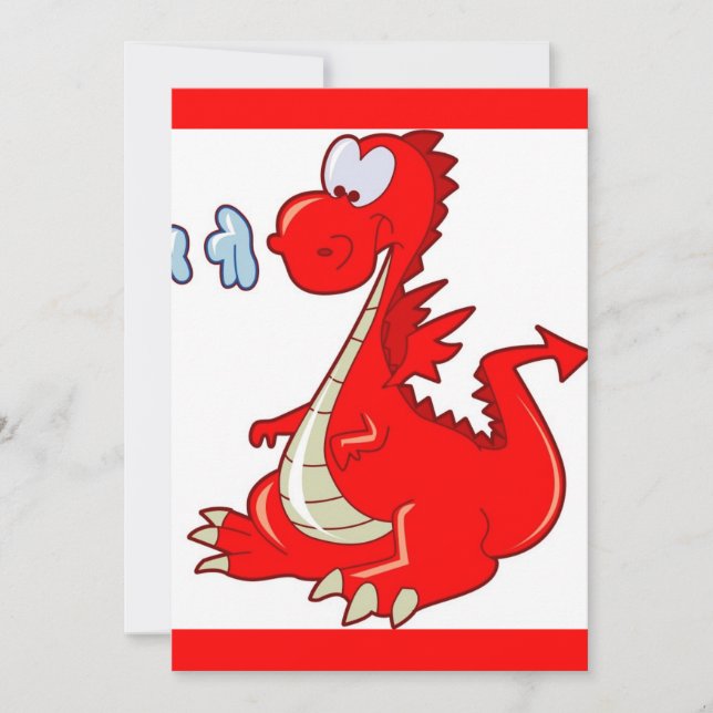 dragon302 PERSONALIZADO ROJO DRAGON CUTE FELIZ GRA (Anverso)