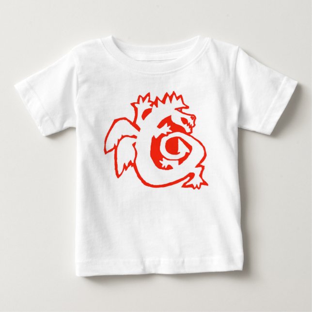 ¡DRAGÓN A BORDO! ROJO de la camiseta del bebé (Anverso)