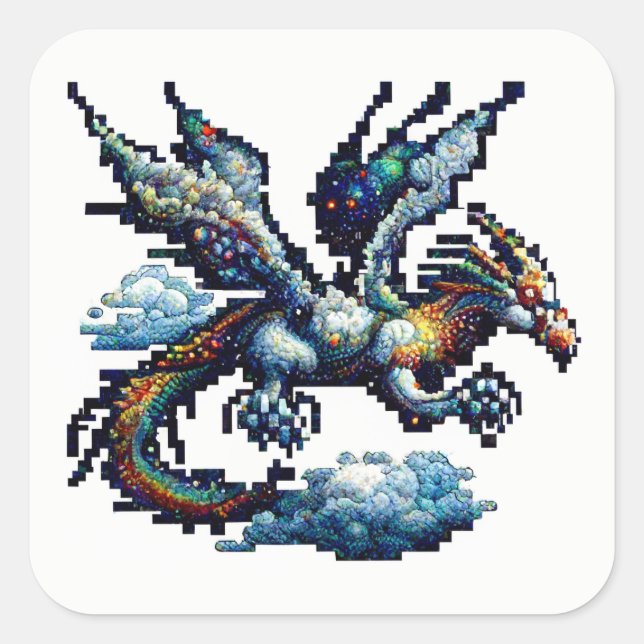 Dragon Air Elemental Square Pegatina (Anverso)