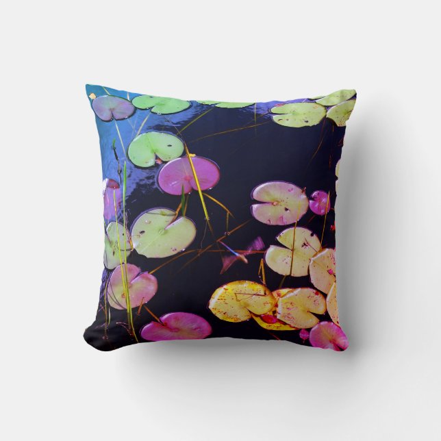 Dragón amarillo púrpura verde azulado, almohada ar (Anverso)