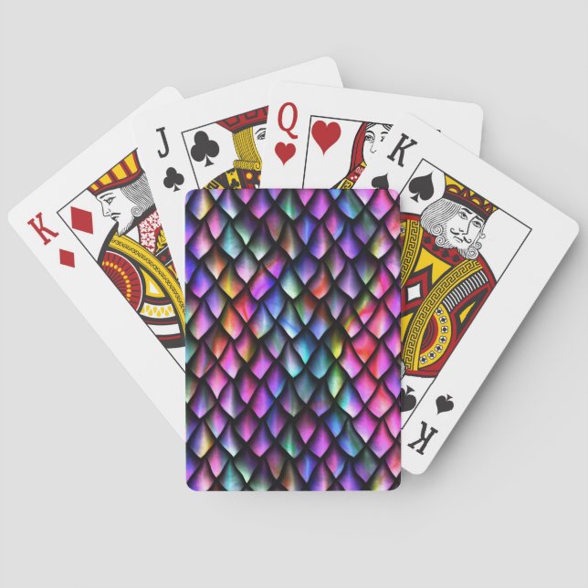Dragón arcoiris escala las cartas de juego (Reverso)