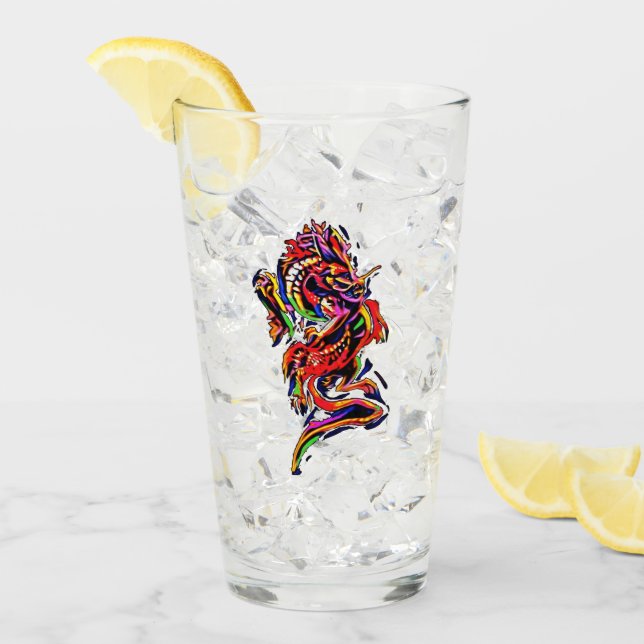 Dragón arcoiris personalizar de arte chino multico (Anverso (hielo))
