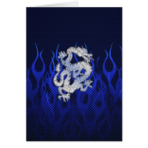 Dragón azul en estilos de la fibra de carbono del