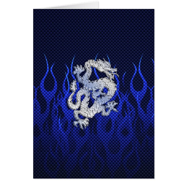Dragón azul en estilos de la fibra de carbono del (Frente)