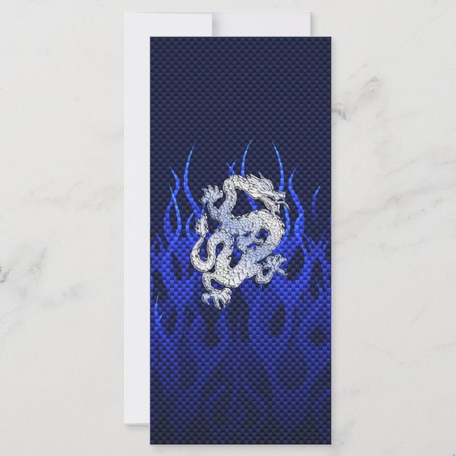 Dragón azul en los estilos cromados de fibra de ca (Anverso)