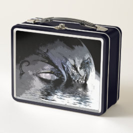 Dragón azul y Ilustracion lunar