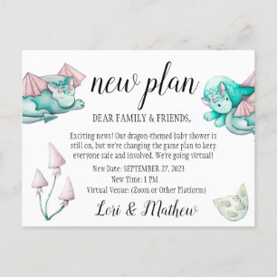 Dragon Baby Shower Cambio de Invitación de eventos