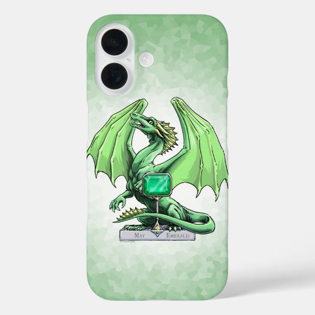 Dragón Birthstone de May: iPhone de Funda esmerald (Reverso )