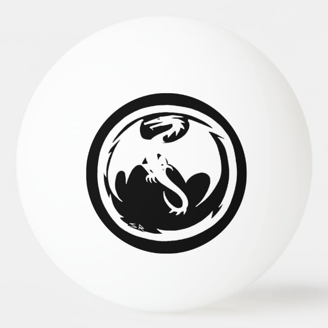 Dragón blanco 1 estrella bola de ping pong (Anverso)