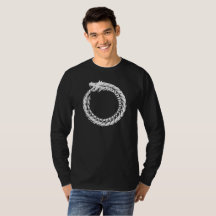 Dragón blanco de la camisa de Ouroboros que come