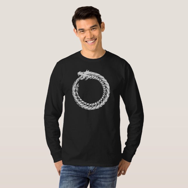 Dragón blanco de la camisa de Ouroboros que come (Anverso completo)