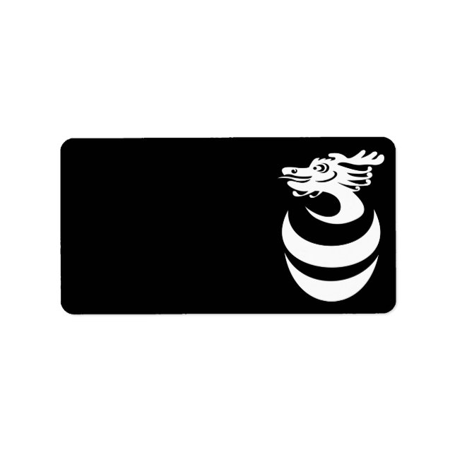 Dragón blanco en etiqueta de huevo (Frente)