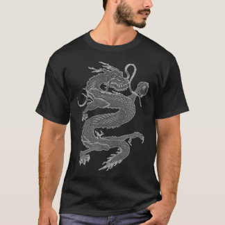 Dragón, camiseta del negro