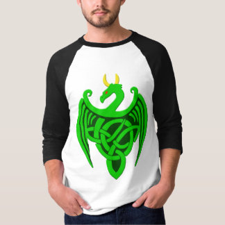 Dragón celta verde en camiseta