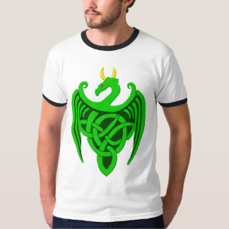 Dragón celta verde en camiseta
