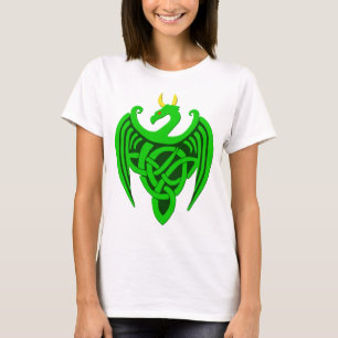 Dragón celta verde en camiseta