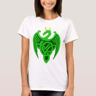 Dragón celta verde en camiseta