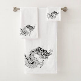 Dragón chino blanco negro