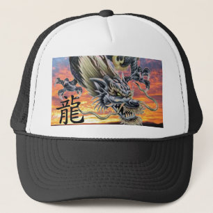 Dragón chino con sombrero de béisbol kanji- pers