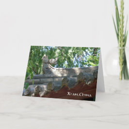 Dragón chino de piedra, Xi'an, China - tarjeta