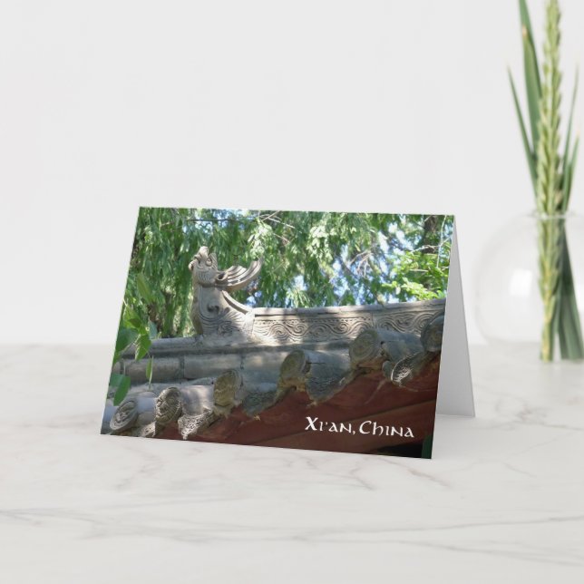 Dragón chino de piedra, Xi'an, China - tarjeta (Anverso)