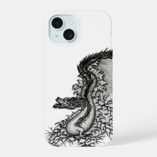 Dragón chino, diseño blanco y negro en tatuostyl